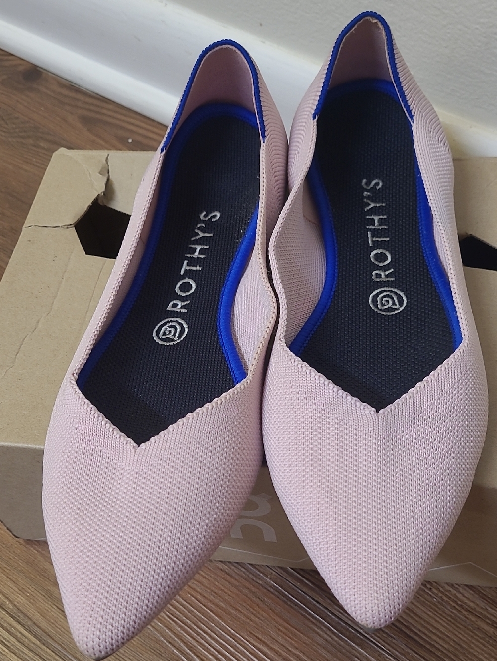 Rothy's Pointed Ballet Flat in Light Pink